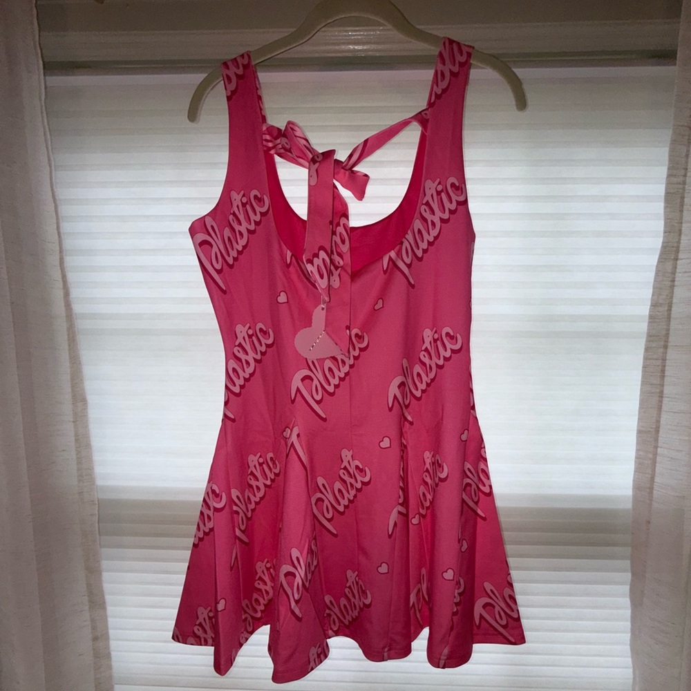 NWT Barbie Sugar Thrillz Pink Tie Back Tank Top Mini Dress